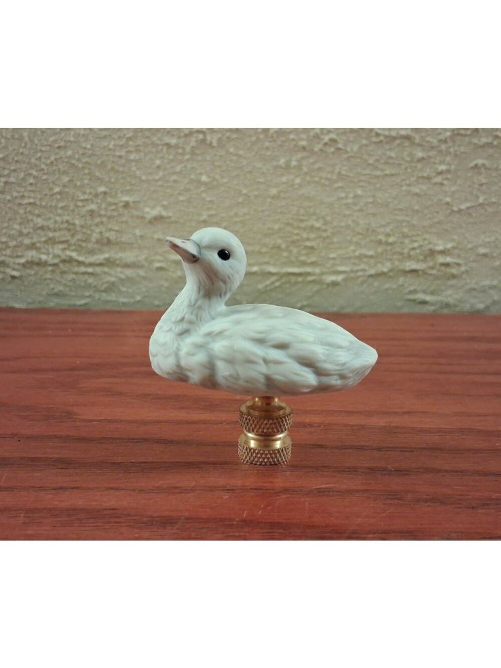 Baby Duck Bird Lamp Finial Shade Topper Hand Painted Porcelain Vintage
